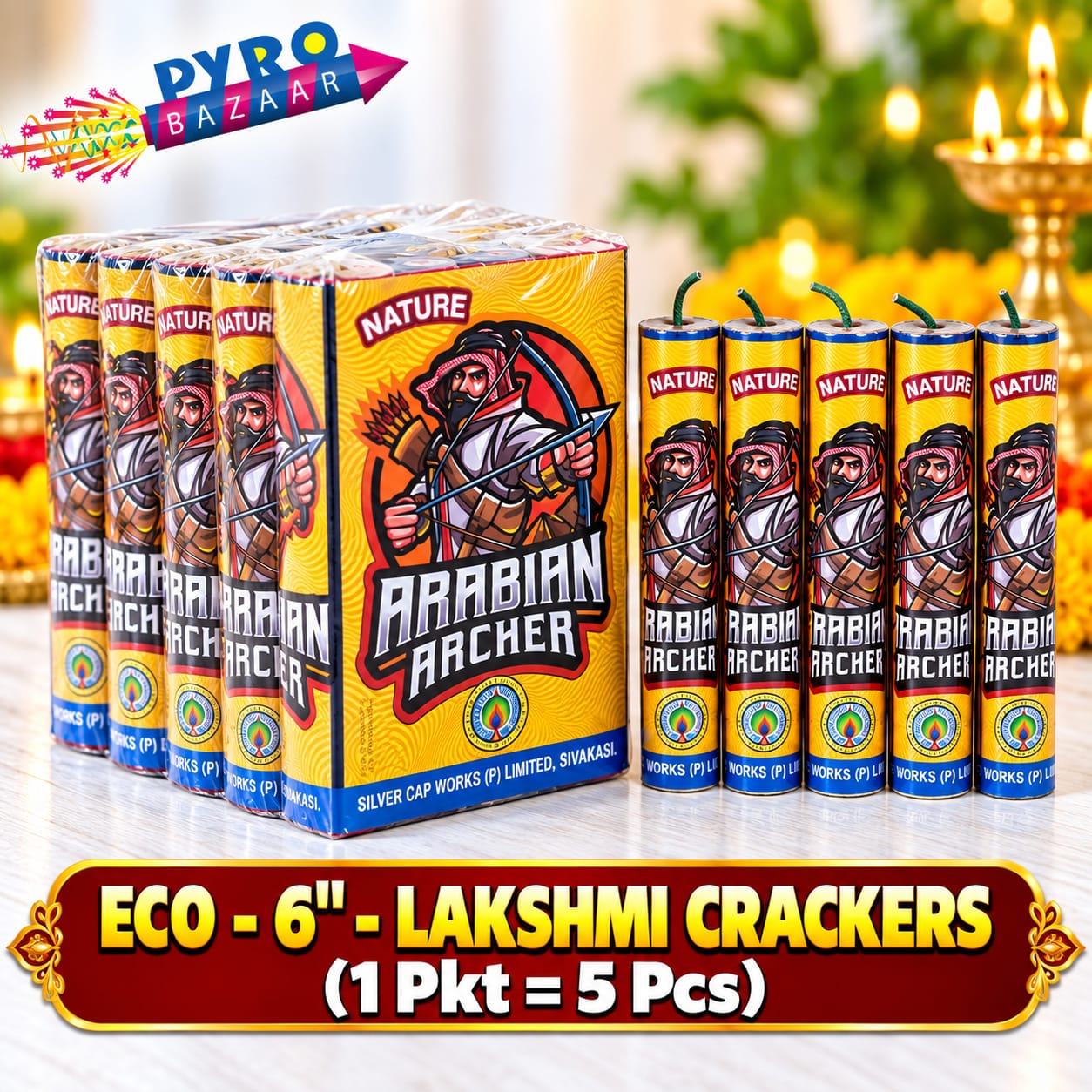 ECO  6" LAKSHMI CRACKERS (5 PCS)