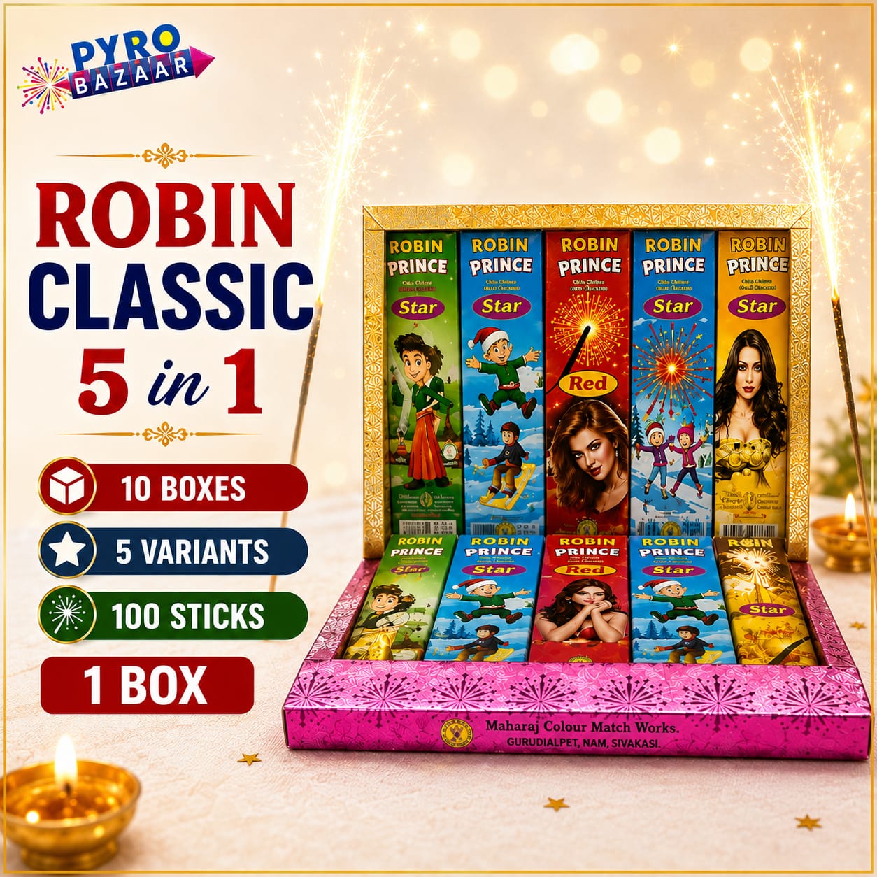 ROBIN CLASSIC 5 IN 1 (10 BOXES - 5 VARIANTS) - 1 BOX