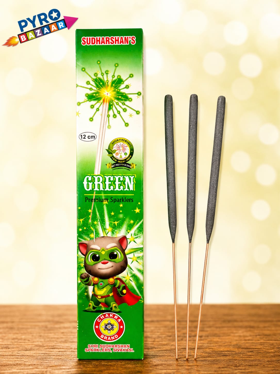 ECO  12 CM GREEN SPARKLERS (10 PCS)