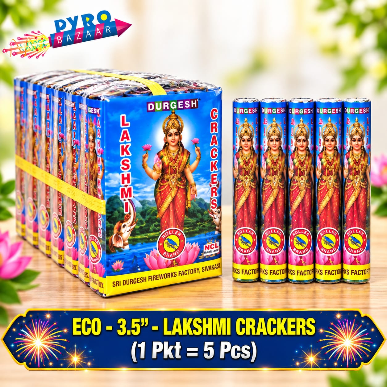 ECO 3.5" LAKSHMI CRACKERS (5 PCS)