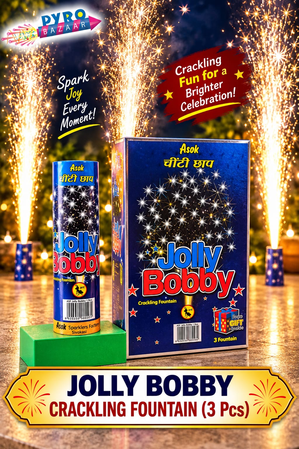 JOLLY BOBBY CRACKLING FOUNTAIN (5 PCS)