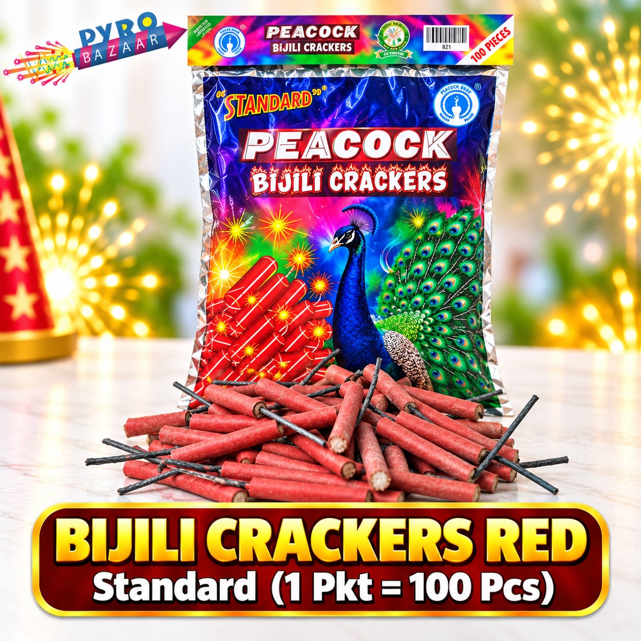 BIJILI CRACKERS RED - 100 PCS (1 BAG)