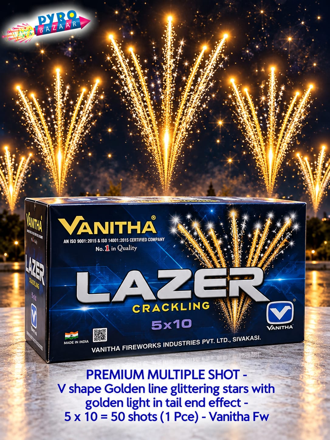 LAZER CRACKLING FAN CAKE (5 X 10) (1 PCE)
