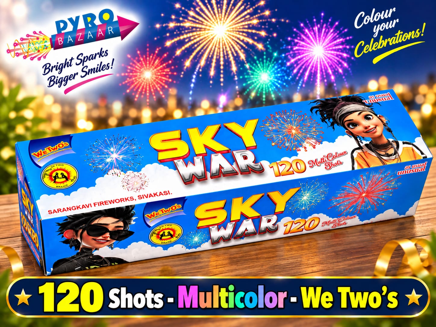 WE TWO 120 SHOTS (1 PCE) - MULTI COLOR