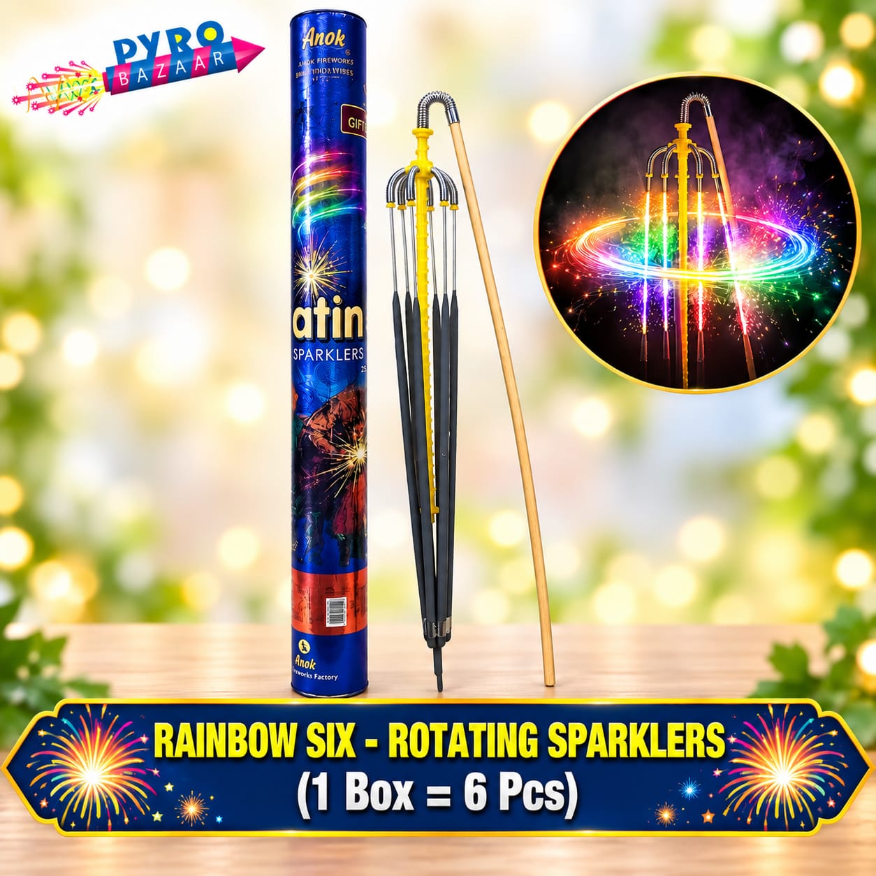 RAINBOW SIX - MULTICOLOR ROTATING UMBRELLA (1 PCE)
