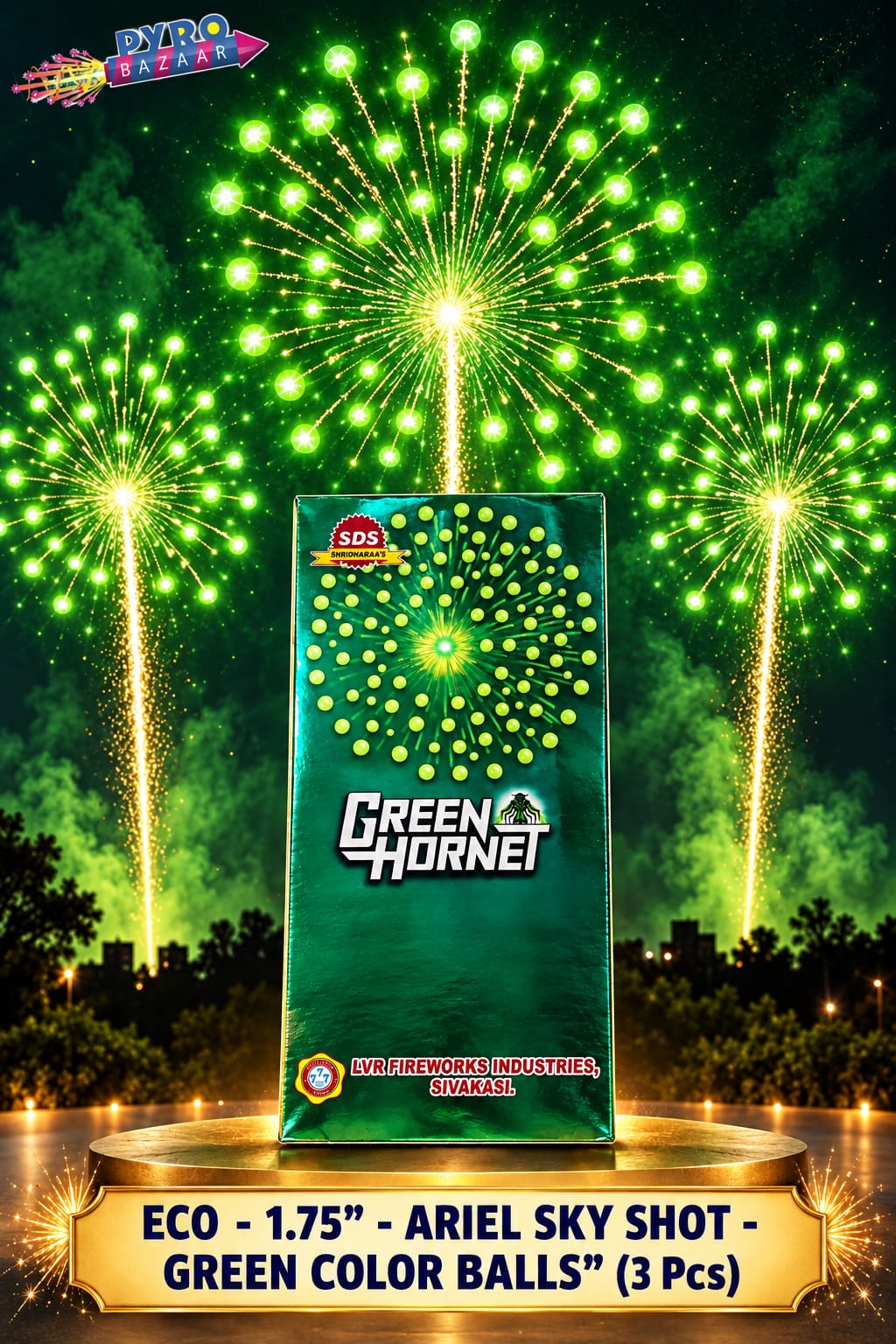ECO 1.75" GREEN HORNET (3 PCS) - GREEN COLOR BALLS