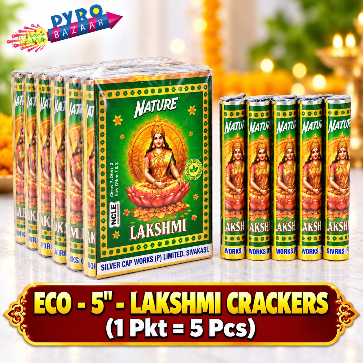 ECO  5" LAKSHMI CRACKERS (5 PCS)