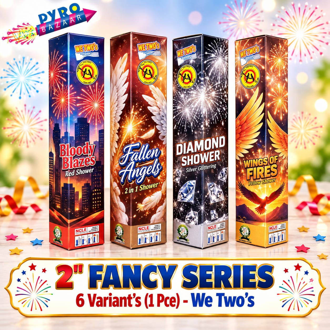 WE TWO 2" FANCY SERIES (1 PCE) - 6 VARIANT