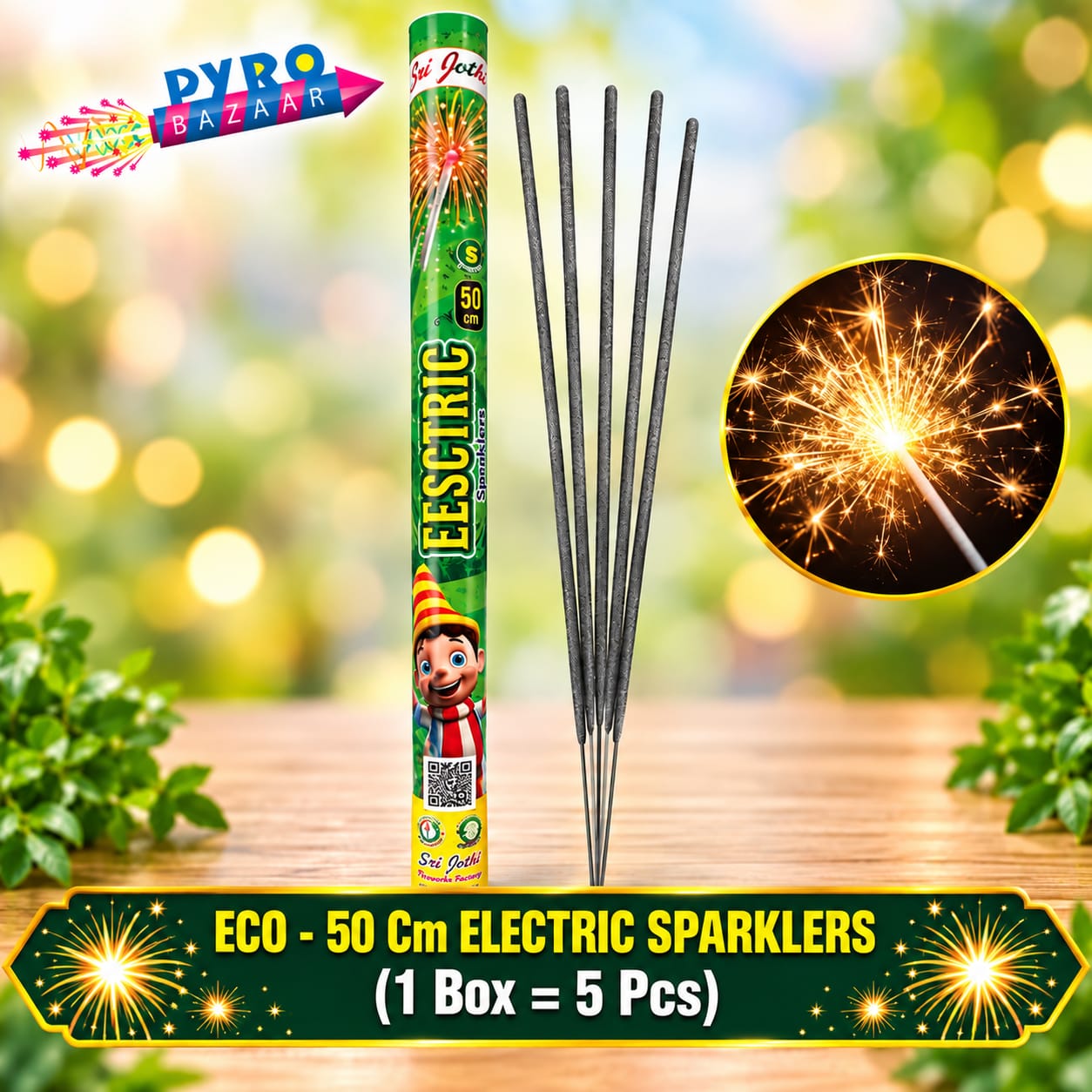 ECO 50 CM ELECTRIC SPARKLERS (5 PCS)