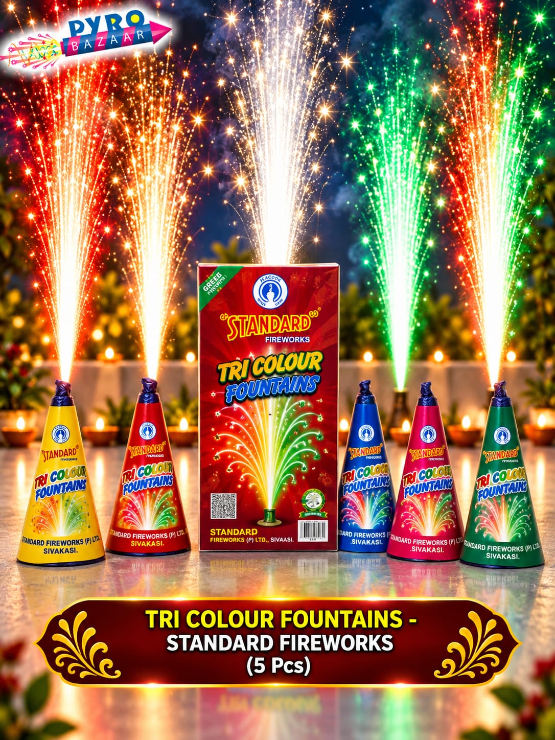 TRI COLOUR FOUNTAIN (5 PCS)